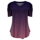 thumbnail image 3 of Gibobby Camiseta Powerblend con Cuello en V Camiseta suelta informal con cuello en V para mujer, blusa manga corta con estampado(Morado,M), 3 of 4