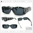 thumbnail image 2 of Womens Mod Rectangle Thick Beveled Plastic Minimal Fashion Sunglasses Slate Tortoise - Black, 2 of 8