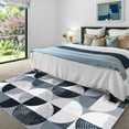 thumbnail image 5 of Cydiria Modern Geometric Circles Milk Velvet Area Rug, 5' x 8', Black, 5 of 7