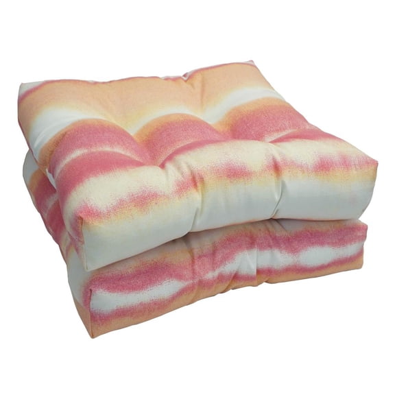 Blazing Needles 19-inch Outdoor Square Chair Cushion, 19" x 19", Willsboro Sunrise 2 Count