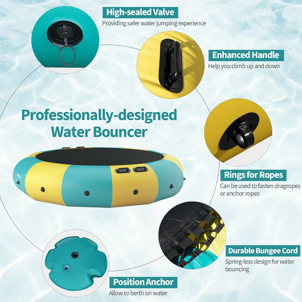 Aimee Lii 15 Feet Inflatable Splash Padded Water Bouncer Trampoline, Outdoor Trampoline for Kids, Yellow Aimee Lii 15 Feet Inflatable Splash Padded Water Bouncer Trampoline, Outdoor Trampoline for Kids, Yellow