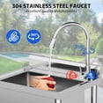 thumbnail image 1 of Ourlova 20x20x33 Inch Stainless Steel Sink Freestanding Single Trough Commercial Kitchen Sink Set with Faucet Commercial Single Bowl Kitchen Prep & Utility Sink, 1 of 6