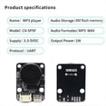 thumbnail image 3 of -SP5F MP3 Voice Playback Module UART Serial Port Control Intelligent Voice Broadcast MP3 Voice Player Module,1 x MP3 voice play module 1 x cable(Colors are random, no specified colors are accepted), 3 of 8