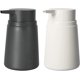 thumbnail image 1 of Dos dispensadores de jabón con bombas de plástico (blanco y negro), desinfectante líquido para manos, bomba antioxidante para cocina y baño, adecuado para loción, aceite esencial, jabón líquido, 1 of 5