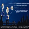 thumbnail image 2 of Gem Stone King 925 Silver and 10K Yellow Gold Blue Created Sapphire Dangle Earrings for Women | 2.00 Cttw | Gemstone September Birthstone | Pear Shape 7X5MM, 2 of 6