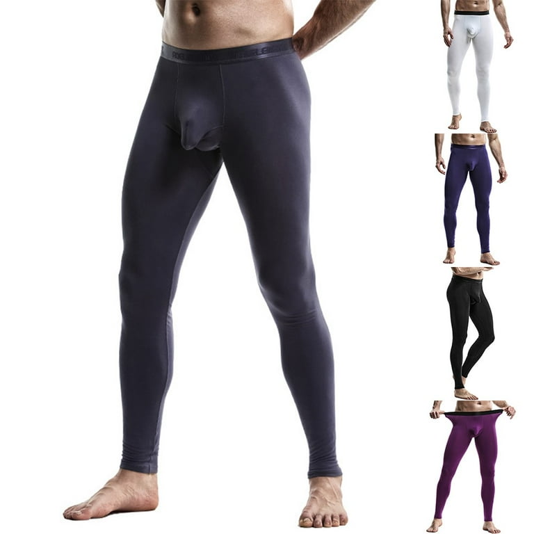 Men's Bulge Pouch Long Johns Leggings Thermal Bottoms Stretchy Warm  Underwear