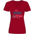 thumbnail image 3 of Inktastic 4th of July Boom Y'all with Red White and Blue Stars Women's V-Neck T-Shirt, 3 of 5