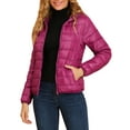thumbnail image 1 of Chaqueta acolchada para mujer Inspire Chic con cuello alto, ligera, con capucha y cierre, talla XL, color rosa intenso, 1 of 6