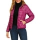 thumbnail image 1 of Chaqueta acolchada para mujer Inspire Chic con cuello alto, ligera, con capucha y cierre, talla XL, color rosa intenso, 1 of 6