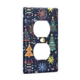thumbnail image 2 of Yayeee Duplex Wall Plate 1-Gang 4.5"x2.7" Home Receptacle Light Switch Decorative Outlet Cover, Dark Blue Christmas, 2 of 7
