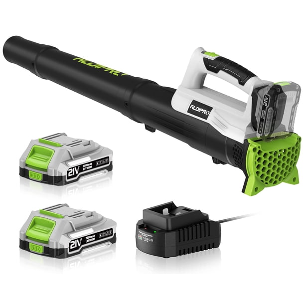 Soplador de hojas inalámbrico ALDIPRO 21 V 400 CFM con 2 baterías de 2.0 Ah