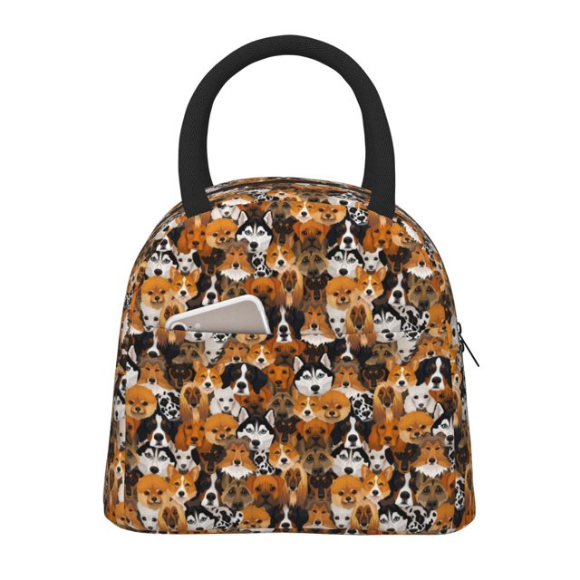Disketp Dogs Different Breeds Bolsa Térmica para Almuerzo, Lonchera con Abertura Amplia y Gran Capacidad, Organizador Reutilizable para Mujeres, Hombres y Adultos