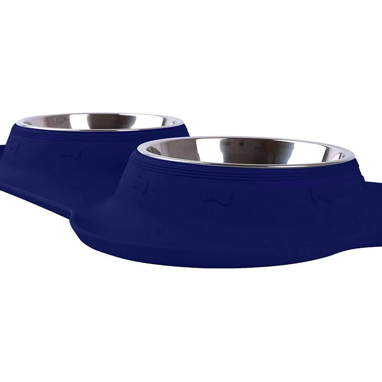 Active Pets Dog Bowl Set, Stainless Steel No Spill Mess-Proof Food & Water  Dog Food Bowls with Skid Resistant Silicone Mat, Dog Bowls Small Size Dog