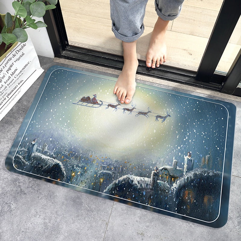 2020 Christmas Mat Outdoor Welcome Doormat for Indoor Entrance Floor