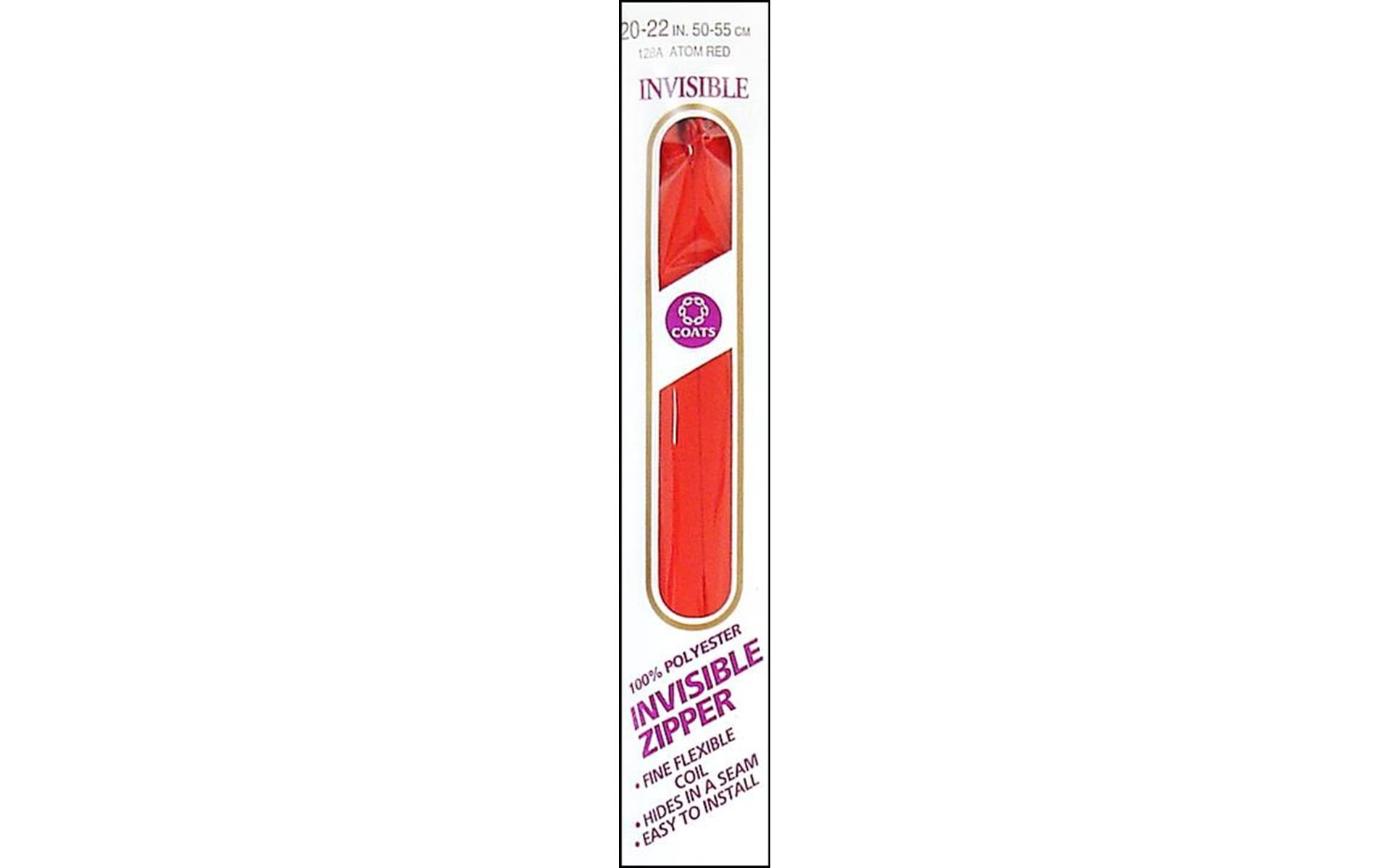 (3 pack) Coats & Clark Polyester 22" All Purpose Atom Red Sewing Zipper, 1 Each