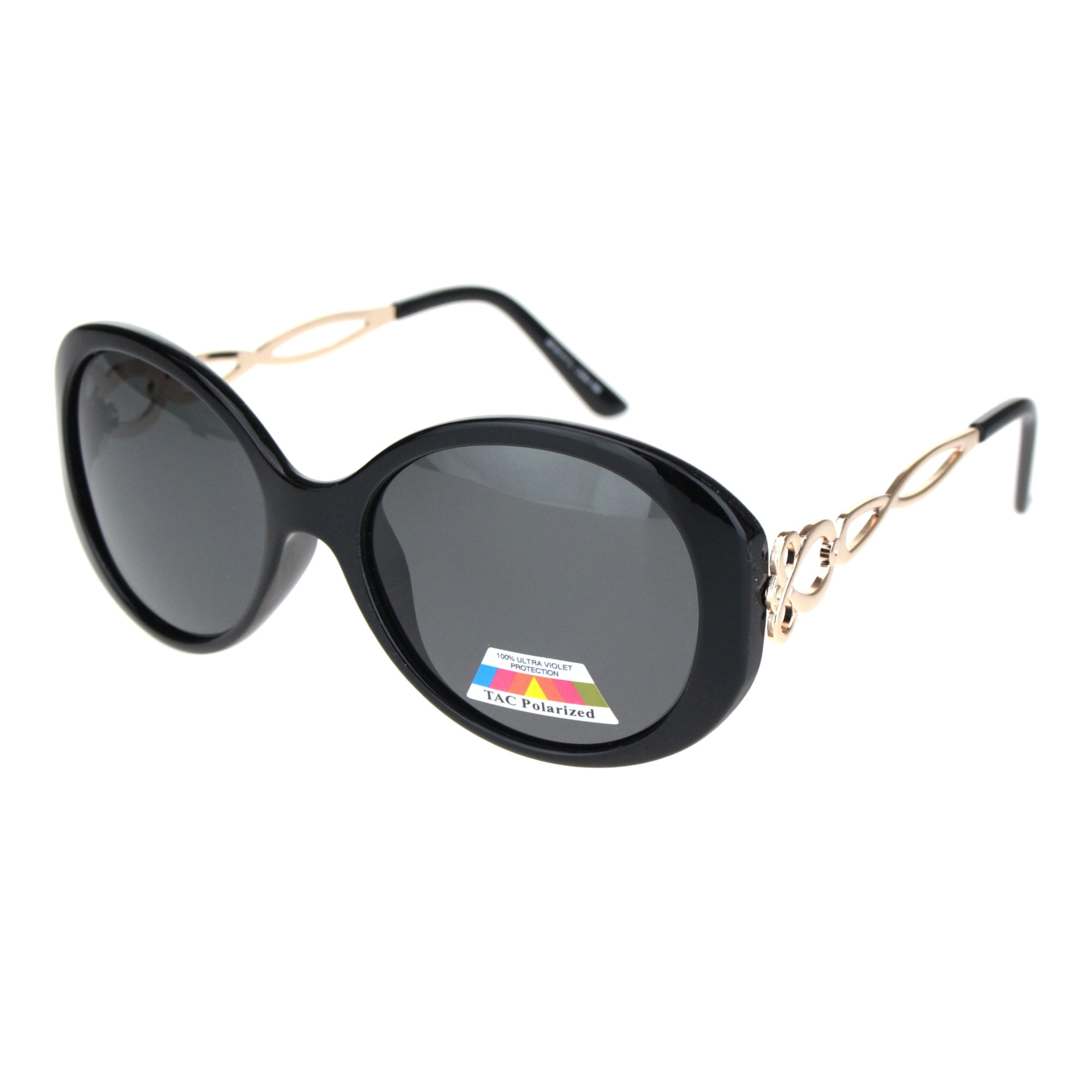 Womens Antiglare Polarized Lens Butterfly Designer Sunglasses All Black