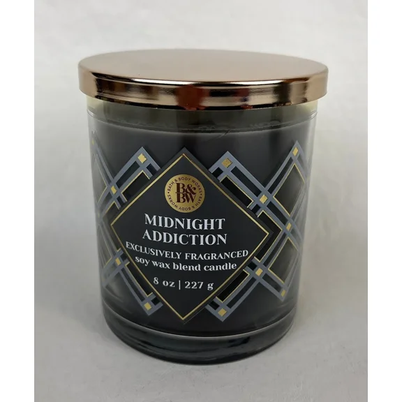 Bath & Body Works White Barn Midnight Addiction Single Wick Candle 8 oz