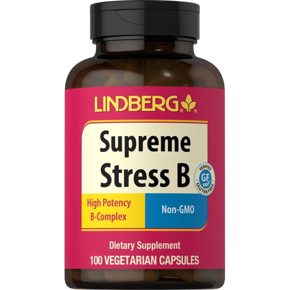 Supreme Stress B Complex Vitamins | 100 Capsules | Supplement for Women and Men | by Lindberg