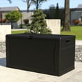 thumbnail image 2 of (2 pack) Emma + Oliver 120 Gallon Black Plastic Deck Box for Outdoor Patio Storage & Deck Organization, 2 of 10