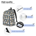 thumbnail image 3 of Disketp Cartoon Bulldog 1 print Canvas Backpack Lightweight Travel Daypack Student Rucksack Laptop Backpack-Small, 3 of 5