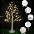 thumbnail image 2 of 144 LED Artificial Lamp with Timer, DIY Birch Tree with Lights, USB/ , Fairy Light Spirit Tree for Table  Wedding Bedroom Christmas (Warm White), 2 of 10