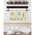thumbnail image 3 of Spring Easter Kitchen Dish Towels for Drying Dishes Set of 4, Bunny Carrots Eggs Floral Botanical Colorful Waffle Weave Microfiber Hand Tea Bathroom Towels Quick Dry & Absorbent Towel 15.7x23.6, 3 of 7