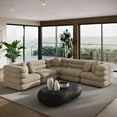 thumbnail image 2 of Modway Jubilee 5-Piece Modular Performance Velvet Sectional Sofa in Taupe, 2 of 10