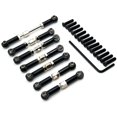 thumbnail image 1 of Juego de barras de acoplamiento de servo de varillaje de dirección trasera de metal para 104072 1/10 RC Car Upgrades Parts Accessories, Negro, 1 of 5