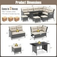 thumbnail image 3 of Costway 7 PCS Patio Dining Furniture Set PE Rattan Sectional Sofa Set with Soft Cushions White, 3 of 11