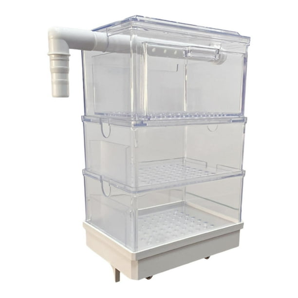 Caja de filtro para colgar en acuario, caja de filtro transparente multicapa para tanque de peces Tres capas