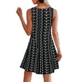 thumbnail image 3 of Summer Dresses for Women Beach Lace V-Neck Sundresses Casual Tropical Print Sleeveless Short Dress, 3 of 7