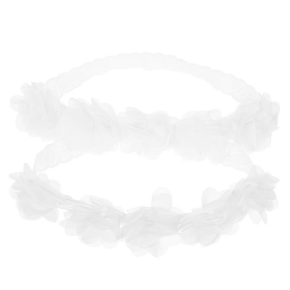 OFFIGAM 2-Pack Baby Girl Floral Headbands with White Ribbon Flower Design for Newborns Toddlers Infant Hair Accessories