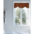thumbnail image 4 of Black Orange Retro Plaid Tie Up Valances Curtain, Adjustable Kitchen Pastoral Plaid Vintage Style Valances for Windows Decor, Rod Pocket Short Curtains Set for Bedroom/Bathroom, 42"x12", 4 of 8