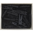 thumbnail image 2 of JAM Wood Clothespins, Black, 50/Pack, Medium 1 1/8 Inch Clips, 2 of 3