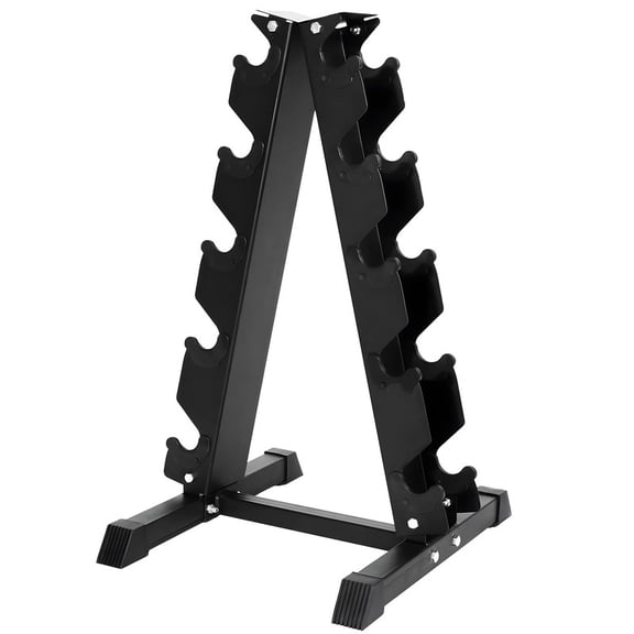 Signature Fitness A-Frame Dumbbell Rack for 5 Pairs of Hex Dumbbells, Black