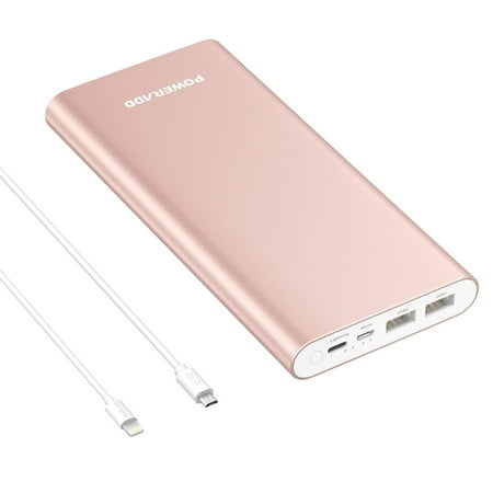 Poweradd Pilot 4GS Plus 20000mAh Power Bank Portable Charger Dual USB Ports External Battery for iPhone, iPad, Samsung Cellphones (Apple & Micro Cable