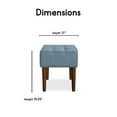 thumbnail image 2 of Elle Decor Aria Tufted Upholstered Ottoman Foot Rest Stool, French Blue, 2 of 6