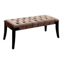 Furniture of America Dianne Contemporary Fabric Tufted Bench in Brown