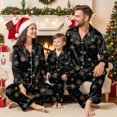 thumbnail image 5 of NOLDARES Family Christmas Pajamas Matching Sets Button Down Xmas Pjs Sets Holiday Sleepwear Long Sleeve Nightwear,A510-Black, 5 of 9