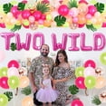 thumbnail image 4 of Two Wild Birthday Decorations Girl Balloon Garland Arch Kit for Jungle Safari Tropical Theme 2nd Birthday Party Supplies - 94 Pack, 4 of 7