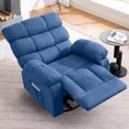 thumbnail image 7 of JMYMRY 360°Swivel Rocker Recliner Chair with Side Pockets, Adjustable Lounge Chair with Elegant Design for Living Room, Bedroom, Blue, 7 of 7