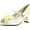 Ivory, variant on Little Angel Womens Amber-517E Fabric Chiffon Floral Decor Peep Toe Mary Jane Kitty Heel Pump