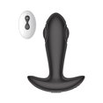 thumbnail image 1 of Atomic Tapping Rechargeable Silicone Vibrating Anal Plug with Remote Control, Black, 1 of 5