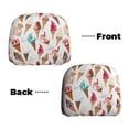 thumbnail image 3 of 2 PCS Car Headrest Cover, Cartoon Ice Cream Print Soft Car Seat Head Rest Cover Protector Interior Car Accessories Seat Covers for Cars Truck Auto Only Covers, 3 of 8