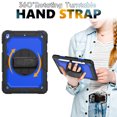 thumbnail image 3 of 3 Layer Case for iPad 10.2 Inch 9th/8th/7th 2021/2020/2019, for Kids Heavy Duty Protective Case with Screen Protector & Stylus Holder & 360 Rotating Stand and Hand/Shoulder Strap Cover, Blue+Black, 3 of 7