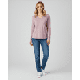 thumbnail image 4 of Real Essentials 4 Pack: Women’s Cotton Long Sleeve V-Neck T-Shirts – Soft Casual Lounge Tee Tops (Available in Plus), 4 of 4