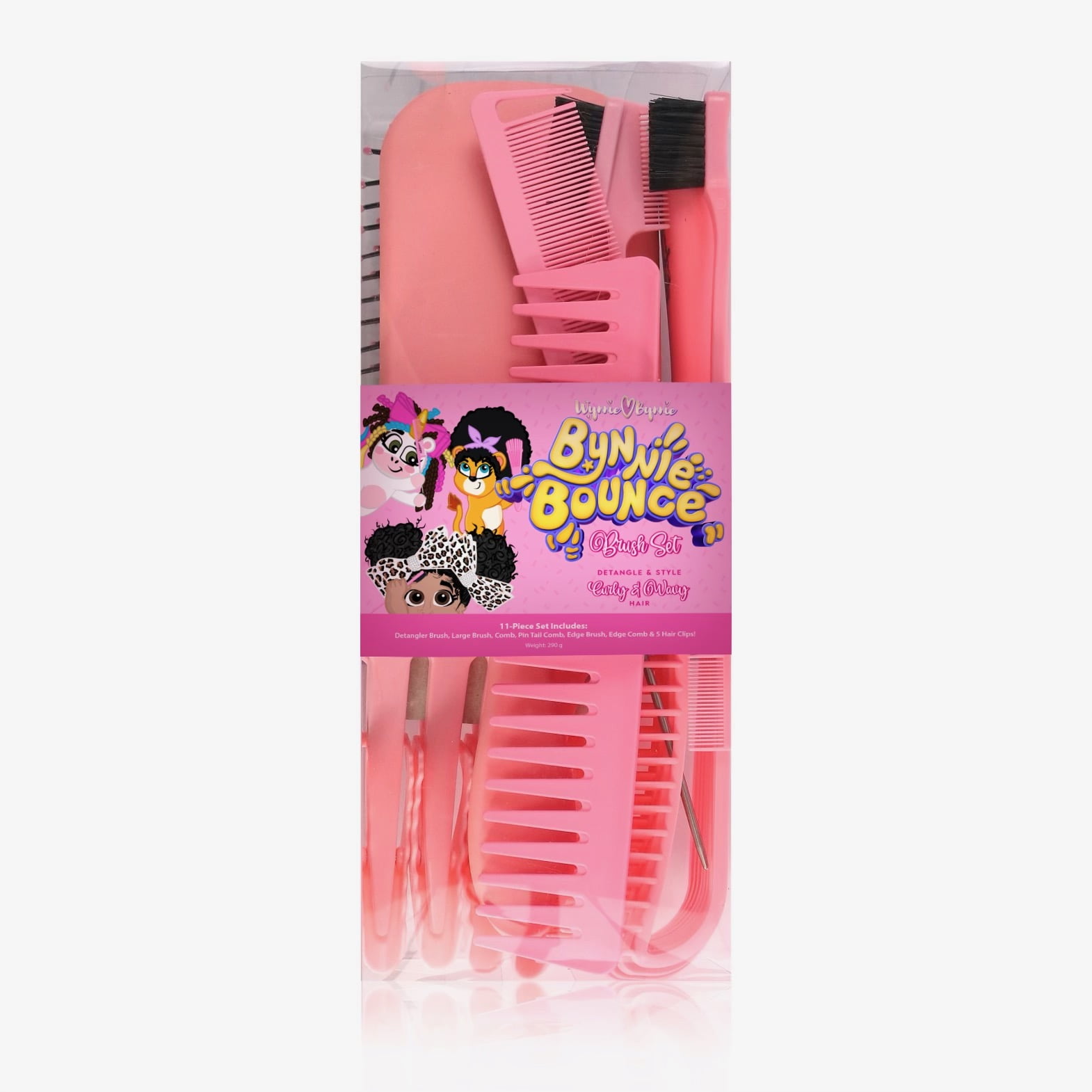 Wynnie Bynnie Bounce 11 Piece Hair Brush Set Grooming Kit for Girls, Children's Hair Brush Set, Toddlers Hair Brush Set
