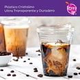 thumbnail image 3 of Berry Hip 100 Vasos de Plastico de 16 oz (473 ml) con Tapa con Boquilla Transparentes, Vasos Perfectos para Llevar Café, Chocolate, Bebidas Frias, Batidos Best Trading VTB16-2, 3 of 5