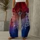 thumbnail image 2 of Pantalones sueltos informales Vintage con estampado de luna y sol para mujer, pantalones de pierna ancha informales, pantalones largos con bolsillo Fridja  hfkajh101486, 2 of 5