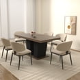 thumbnail image 3 of Extendable Dining Room Table for 4-10 People, Wooden Transformer Kitchen Dining Table with Black Double Sturdy Pedestal Base, Modern Expandable Large Table, 3 of 9